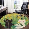 1PC Cat Wedding Office Round Area Rug,  Mat Suitable ForOffice, Under Office Chairs Bedroom Living Room Home Decor, Room Deco