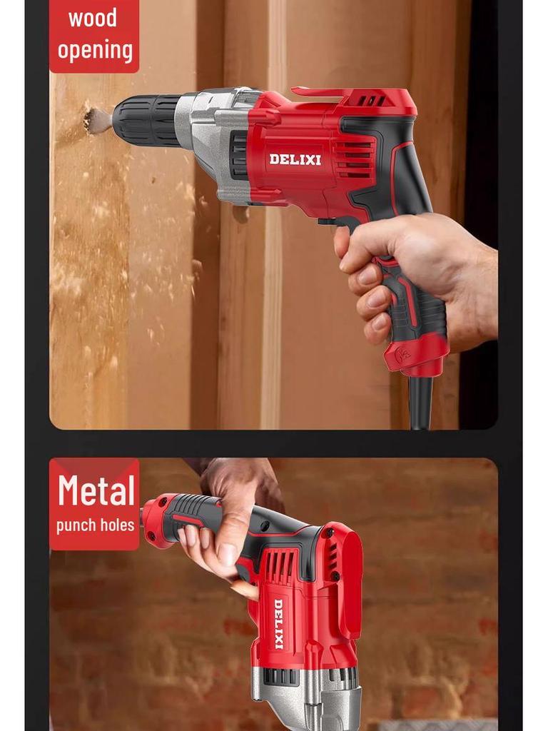 Delixi 220V Handheld Multifunction Drill & Electric Screwdriver