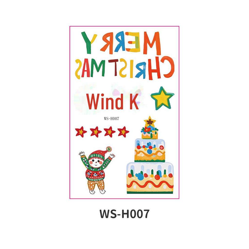 Children's Waterproof Christmas Cartoon Tattoo and Window Stickers for Parties