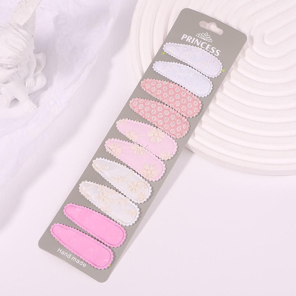 Variety Printing Bb Clip Set Small Fresh Embroidery Edge Clip Macaron Fabric Hair Accessories 2760