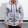 Men Hoodie Hooded Cardigan Zip Up Trendy Warm Pure Color Autumn Coat for Daily Wear