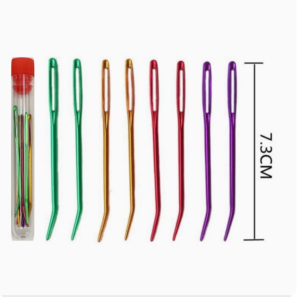 

8 шт. алюминиевая игла для свитера с локтем, игла для свитера с большим ушком, игла для ручного шитья, игла для ручного шитья с локтем