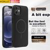 KEKLLE IPhone 12 Case, Apple 12 Protective Cover, Magnetic Wireless Charging, Frosted Anti-Drop Case, Midnight Black