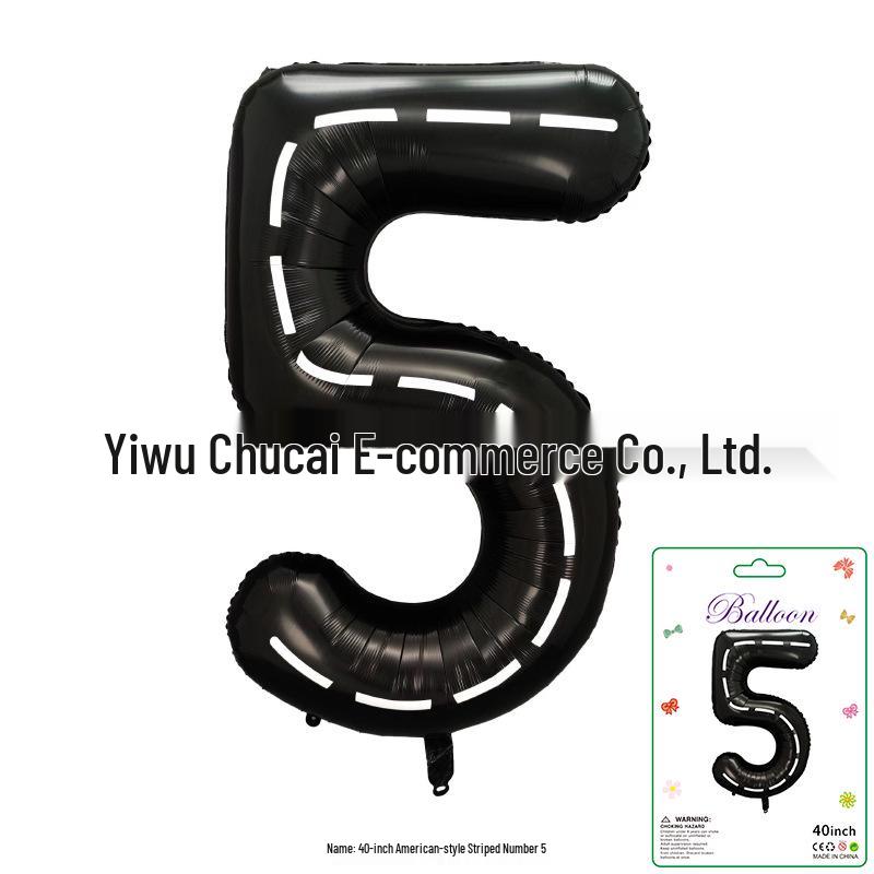 Décoration Bandeau Rayé à Carreaux Vache Dégradé 40" - Grand Chiffre pour Scène de Fête d'Anniversaire de Bébé