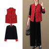 Spring Gold Velvet Suit - Chinese Zodiac Style for Middle-Aged Women