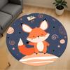 1pc Fox Planet Round Chair Mat Area Rug - Non-Slip, Floor Mat for Office, Bedroom, and Indoor Decor C1125023