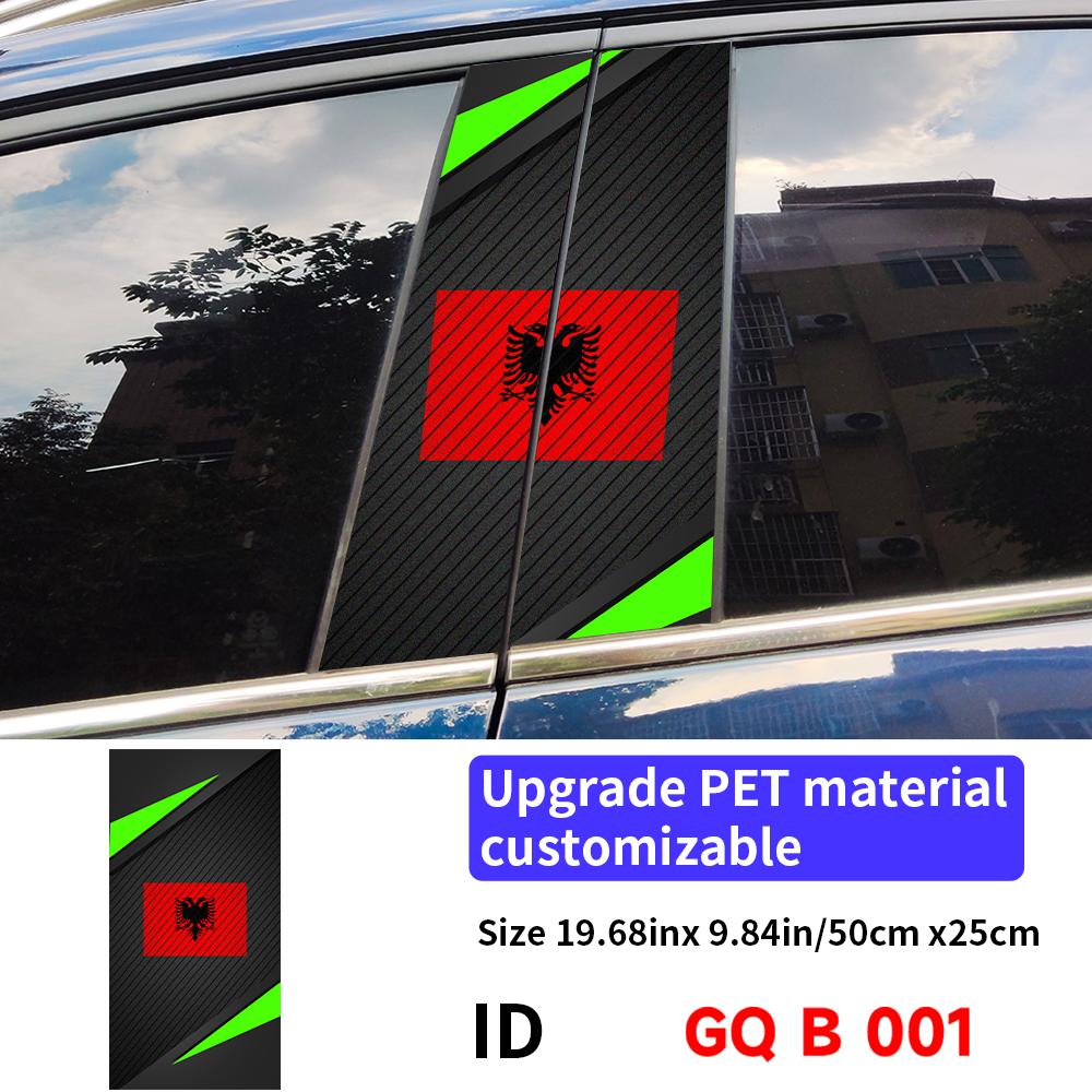 Albania National Flag Car Stickers Car B Pillar Decal Waterproof Vinyl Car Door Pillar Sticker Diy Modified Car Styling Sticker GQ001 Albania