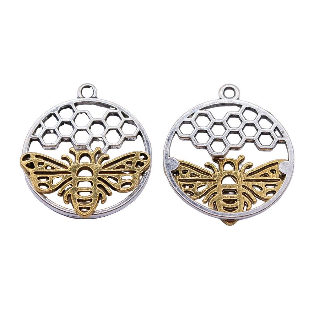 Large Pendants Bees Honeycomb Charms For Bee Themed DIY Jewelry Making