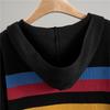 Long Sleeved Colorful Sstripes Knitted Cardigan For Women's New Autumn Winter 2025 Hooded Top  Women Casual Loose Sweaters