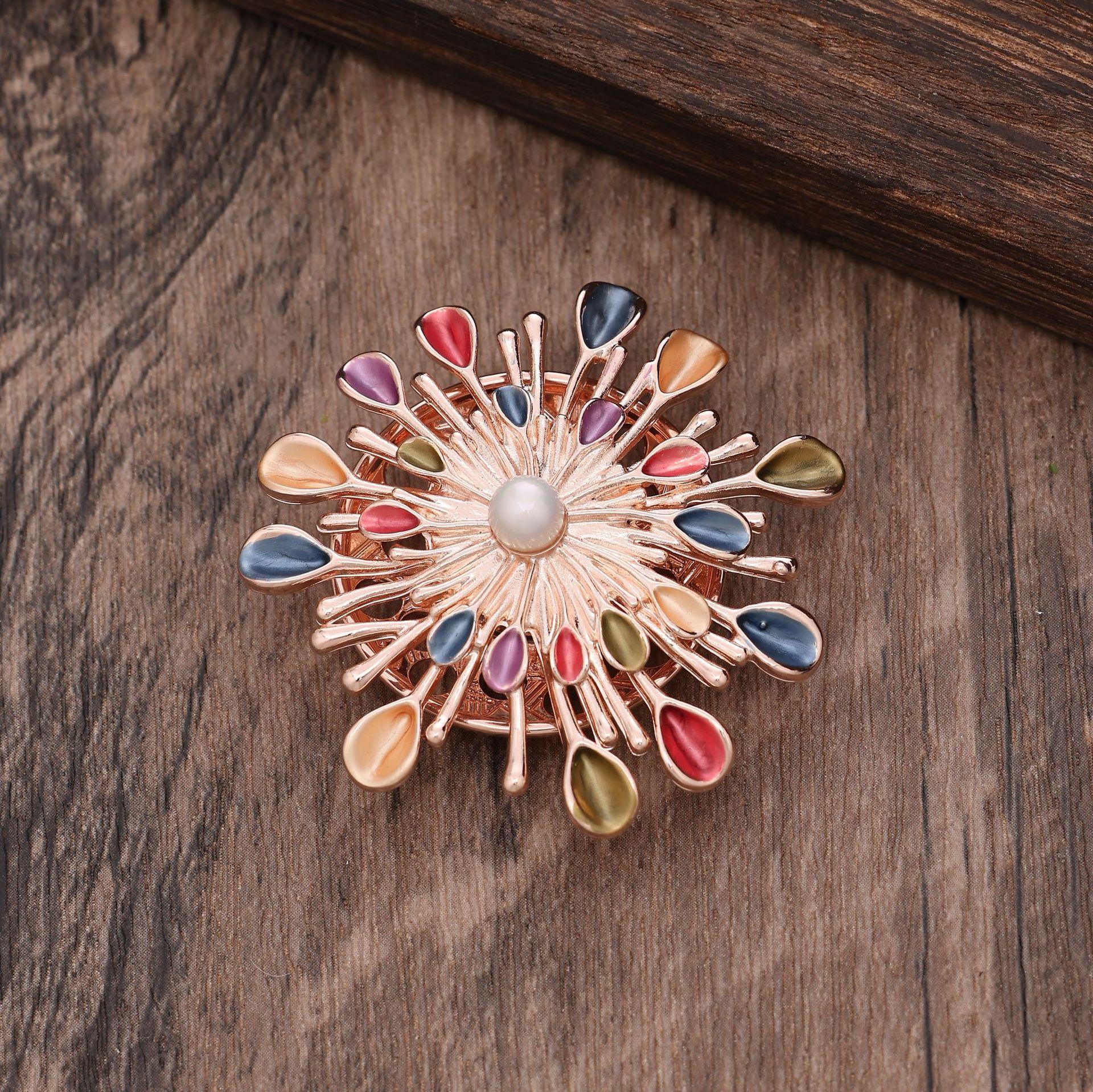 

Новая нерегулярная эмалевая брошь с магнитной застежкой в виде подсолнуха, женская многофункциональная брошь в виде цветка чертополоха Magnetic