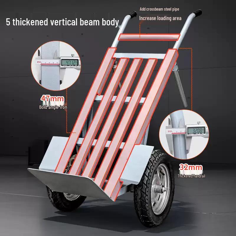 Tiger Car Two-Wheel Flatbed Hand Truck Cart with Large Wheels