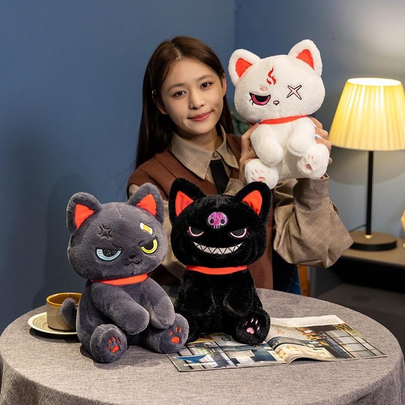 Evil Pirate Cat Expression Plush Toy Dolls Room Decoration Child Gift Festivals