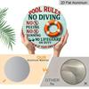 2D Flach, 1 Stück Rundes Aluminium-Hängeschild, Lustiger „Poolregeln Kein Rettungsschwimmer im Dienst“-Aufdruck, Langlebige Outdoor-Wanddekoration, Perfekt für Poolbereich, Hinterhof
