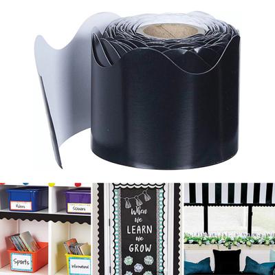 1 Roll Bulletin Board Border Trim Smooth Surface Wavy Edge Design Crafting Borders for School Decor