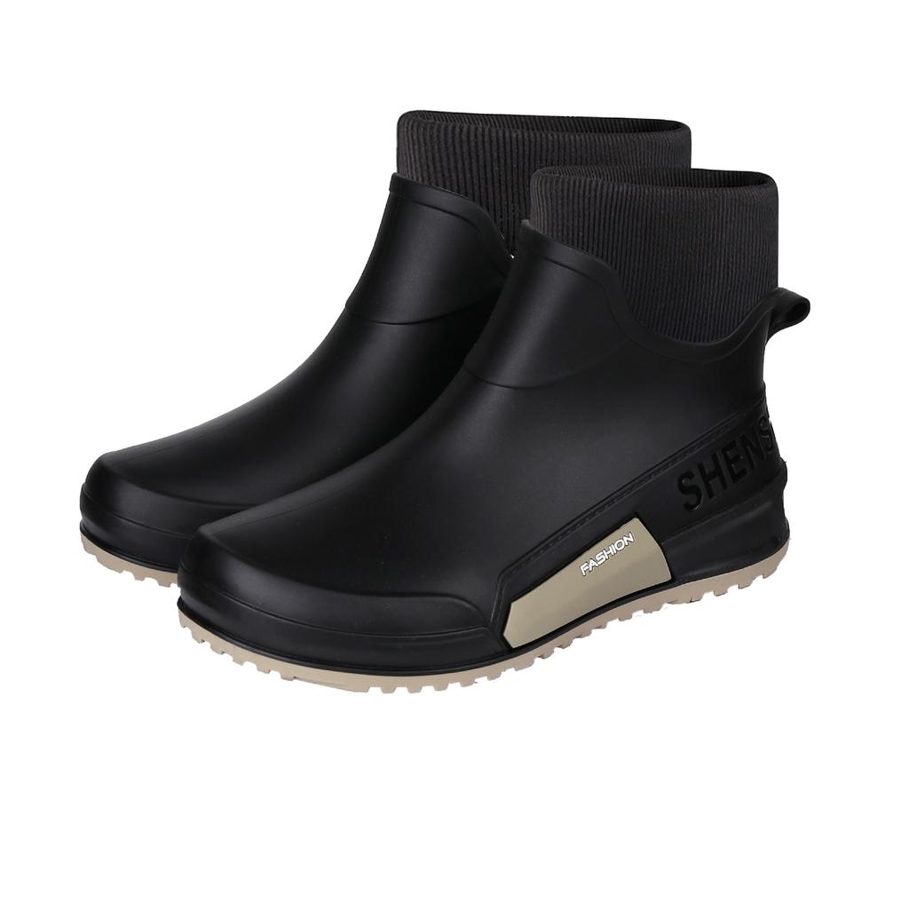 Water shoes couple rain shoes men's short tube low-top anti-skid outdoor rubber shoes fishing shoes lightweight rain boots women