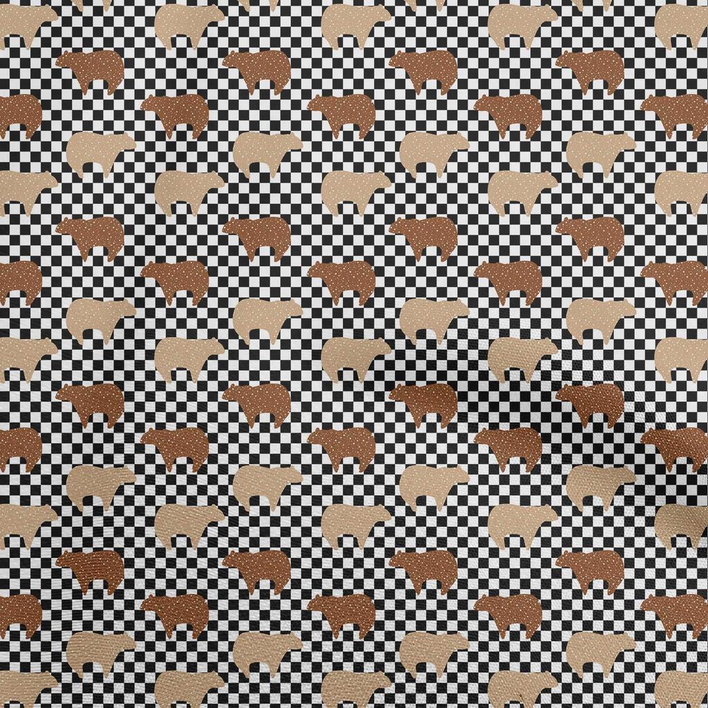 oneOone Cotton Flex Blue Fabric Bear With Docklands Dress Material Fabric Print Fabric By The Yard 40 Inch