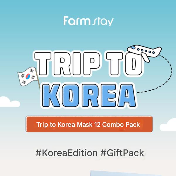 FARM STAY Trip To Korea Mask Pack Set (1BOX / 12 Sheets) 23ml / 0.78 Fl.oz. Per Sheet  (3 Options)