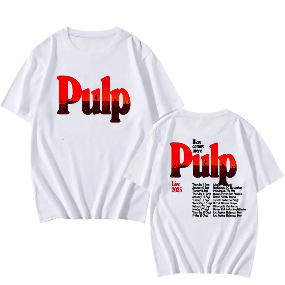 Další 2025 Tour Tričko Černé Pulp Rocková Kapela Živá Data Trička Letní Krátký Rukáv Bavlněné Tričko pro Muže Hip Hop Grunge Pánské Tričko