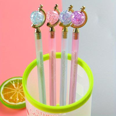 Back to School Saison 10 Stück 0,5 mm Kunststoff Globus Gelstift Transparenter Schaft Kappe Abnehmbarer Stift Niedliche Schreibwaren Schreibwerkzeug Wasserstift