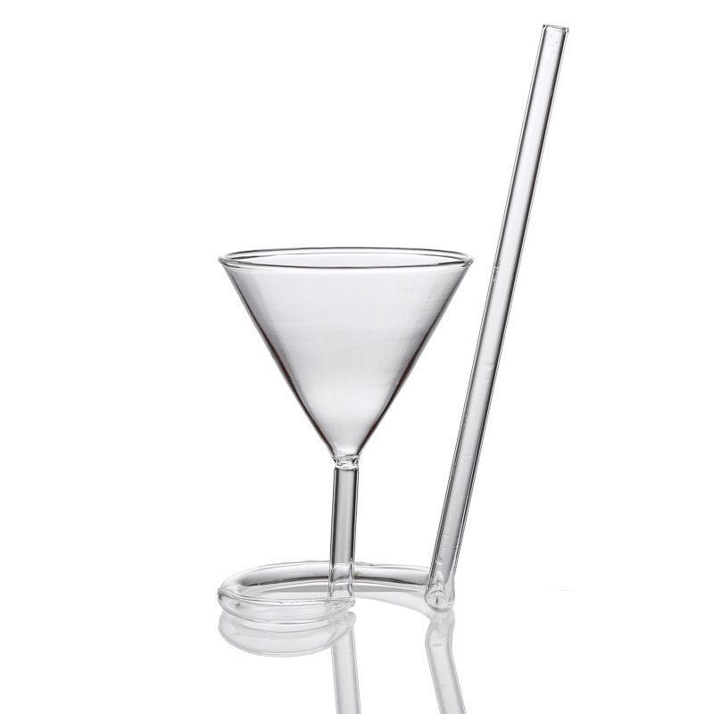 Bicchiere da cocktail a spirale girevole Martini Bicchiere da vino creativo in paglia a coda lunga