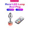Wireless Remote Control Metal Luminous Anal Plug Prostate Massage Butt Plug with LED Anal Tail Sex Toy Adult Products for Women