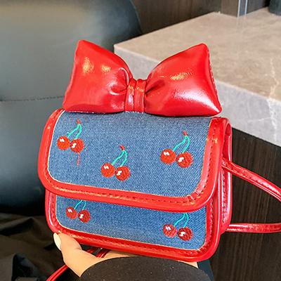 Personalized Commuting Bow Bag Single-shoulder Crossbody Cherry Single-shoulder Small Square Bag