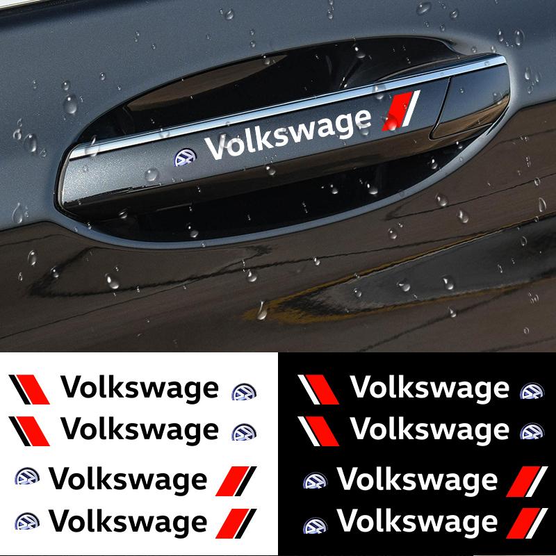 4 szt. Naklejki Ochronne na Klamki Drzwi Samochodowe zapobiegające Zarysowaniom Wycieraczki do Volkswagen VW Golf 4 7 MK3 4 7 Touran Polo Passat