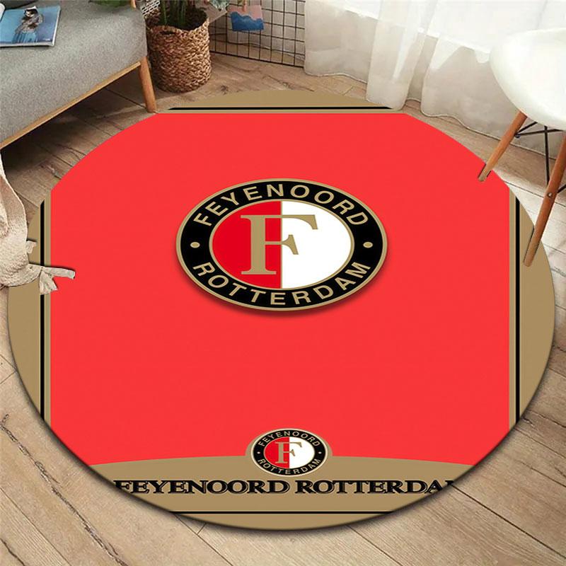 Feyenoord Round Area Rug,Carpet Rug for Living Room Bedroom Sofa Playroom Decor,Non-slip Floor Mat