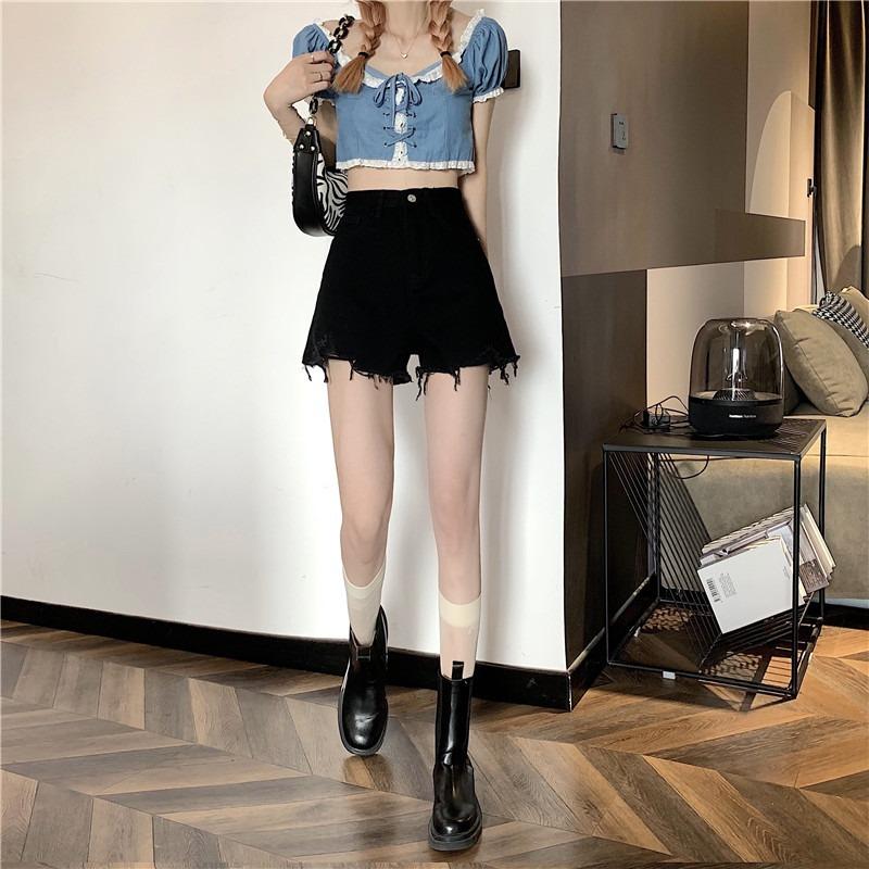 Summer Women's Jeans Shorts Broken High Waist Sexy Pants Denim Jeans