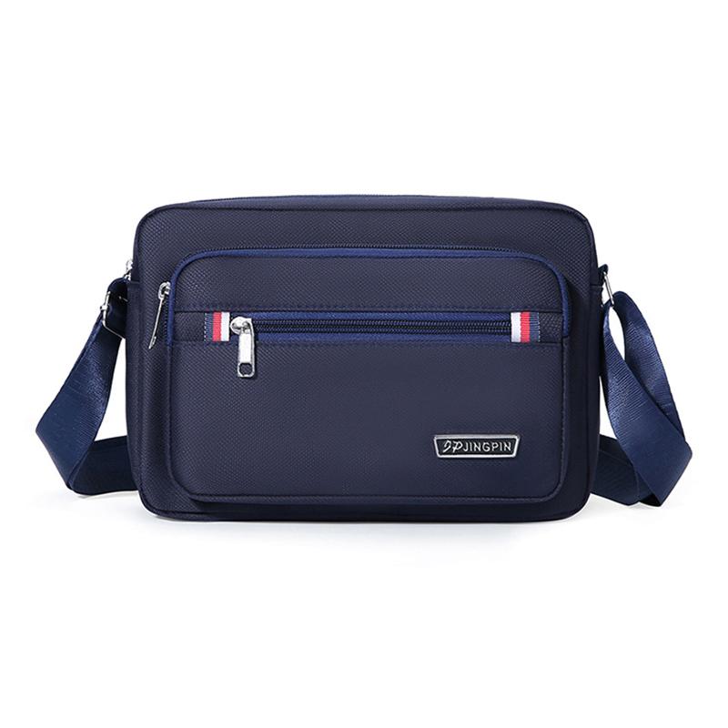 

Men S Shoulder Bag Nylon Bag Leather Pattern Lots Of Zippers Very Good Work Simple Spring Very Popular Now