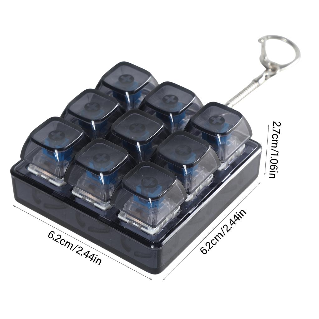 9Key XDA Profile Translucent Keycap Tester Keychain per tester di interruttori di tastiera per giocatori e programmatori