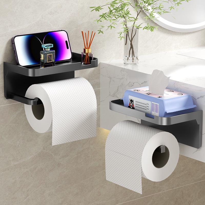 Punch-Free Toilet Roll & Storage Rack for Bathroom and Kitchen