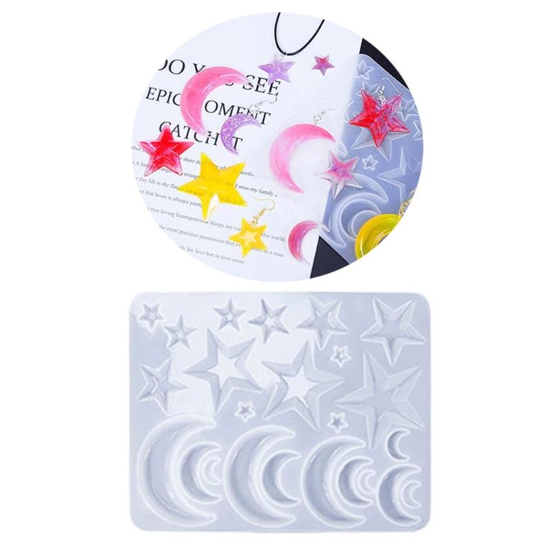 DIY Drop Earring Mold 3D Resin Pendants Moulds Fashionable Ear Jewelry Molds Silicone Material for Hand-Making Earrings