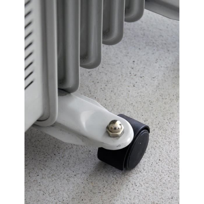 Radiateur électrique bain d'huile - 2000W - WARM TECH - 240V - Jusqu'à 30m3 - Gris