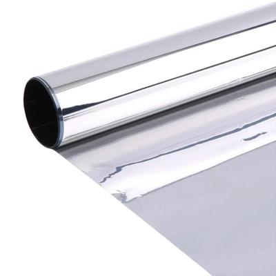 Home Decor Window Sticker UV-Proof Heat-Control PET One Way Mirror Reflective Film Privacy Protection Self-Adhesive Home Silver