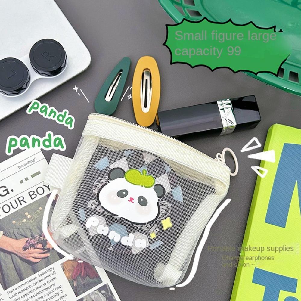 

Мультяшная прозрачная сетчатая сумка для хранения мелочей сумка для карточек креативный сетчатый кошелек для монет для детей