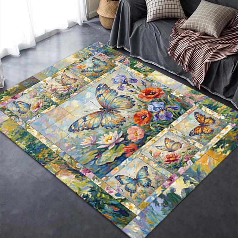 2025 Nieuw Vlinder Decoratie Tapijt Vloerkleed voor Woonkamer Slaapkamer Huis Sofa Decoratie, Kinderen spelen Antislip Vloermat30