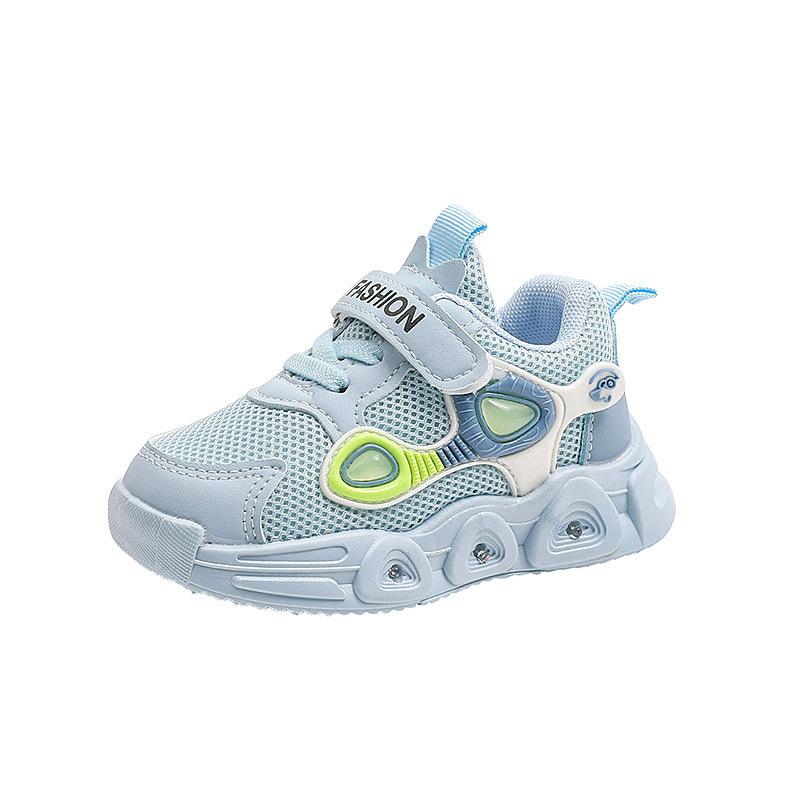 2024 New Children Designer Versatile Soft Soled Light Up Sneakers Autumn New Breathable Antiskid Mesh Casual Shoes Tenis De Niño