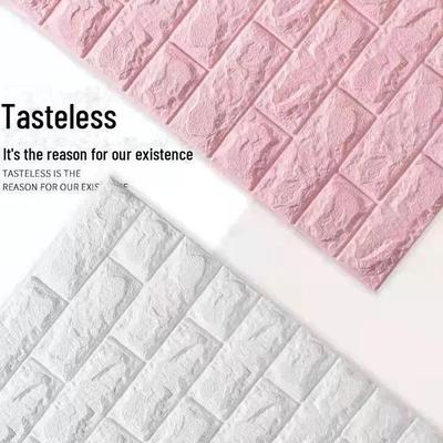 3D Waterproof Foam Brick Wall Sticker: Moisture-Proof, Self-Adhesive, Warm, and Decorative for Bedroom Walls.