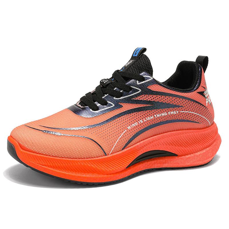 Flame Red Mesh Sneakers Breathable Casual Marathon Running Shoes