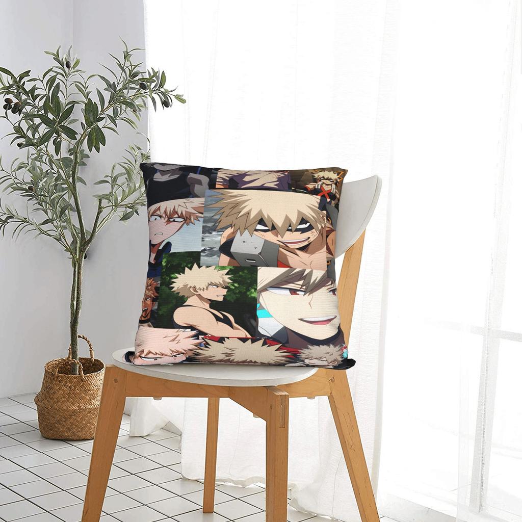 Anime K-Katsuki B-Bakugo Pillow Case Kawaii Pillow Cover Square Pillowcases For Chair Sofa Home Decor