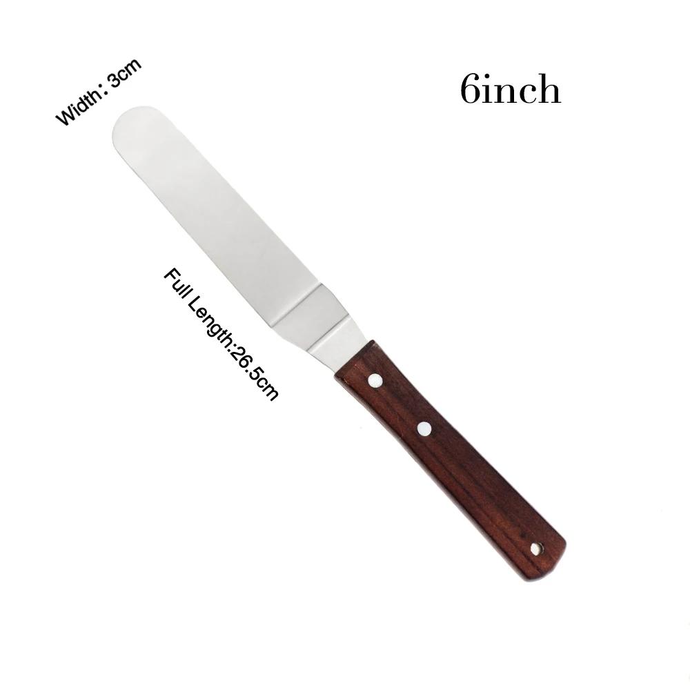 Cake Spatula with Wooden Handle Stainless Steel Baking Tool for Cupcakes Fondant Icing Kitchen Decorating and Pastry Making