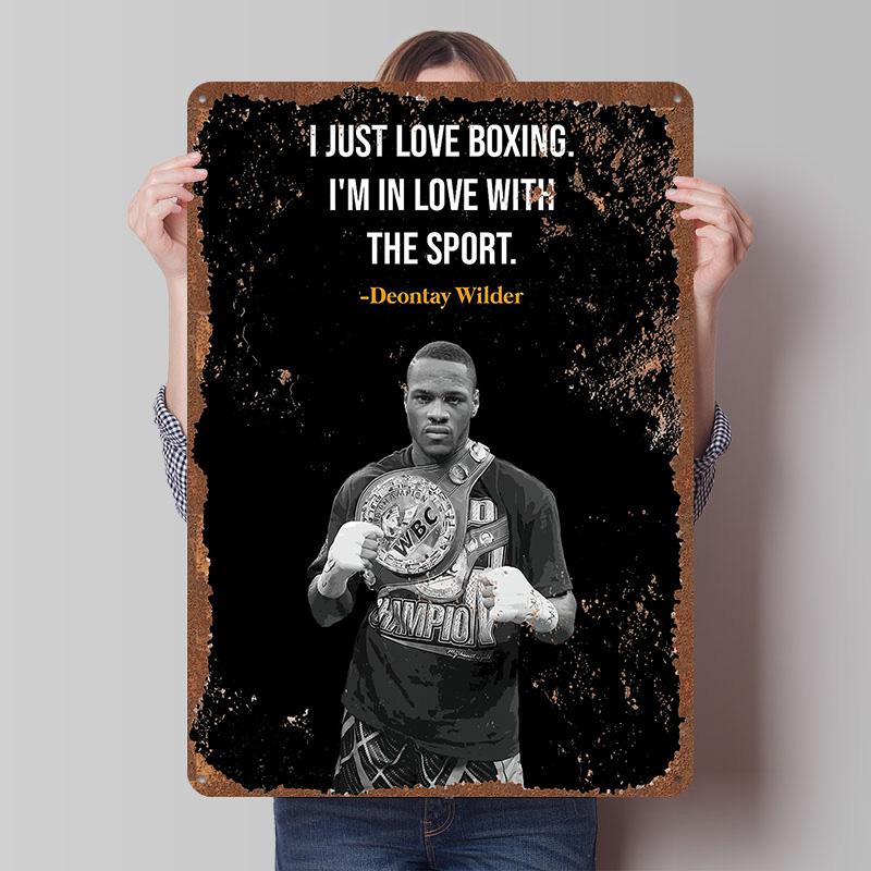 Deontay Wilder Boxer Metal Posters Custom Vintage Metal Signs Wall Art Tin Plaque for Man Cave Bedroom Decorations Home Decor