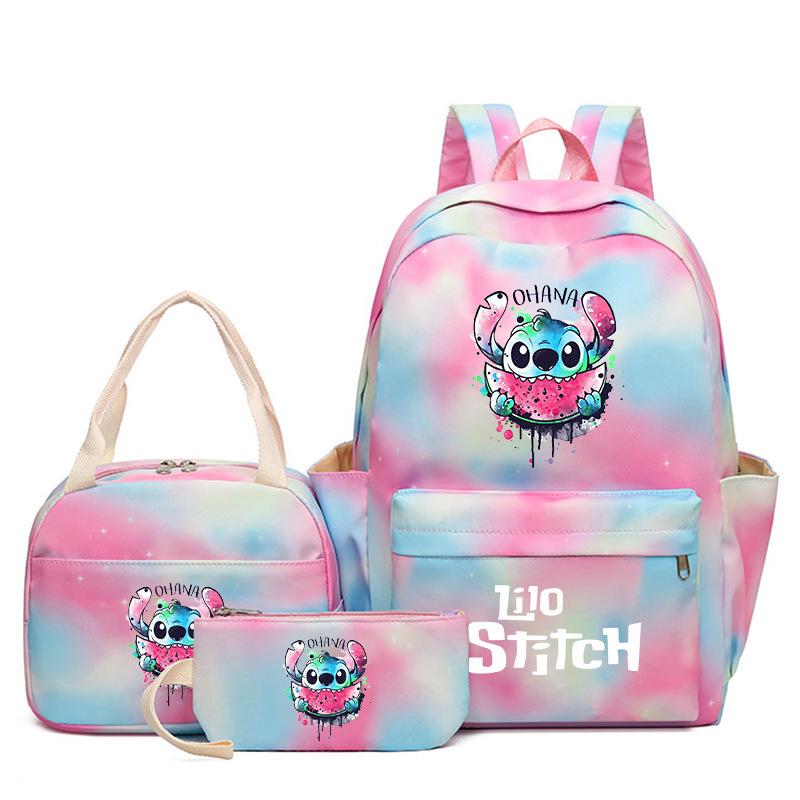 Cartoon Animation Schoolbag Large Capacity Primary And Secondary School Students Backpack Meal Bag Pencil Bag Three-Piece Set