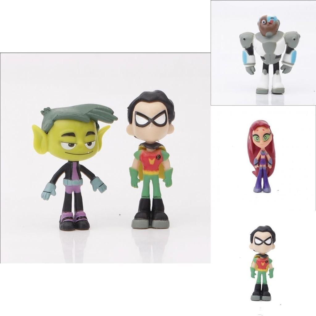Vibrant Teen Titans Go Anime Figures With Robin Raven Beast Boy Starfire