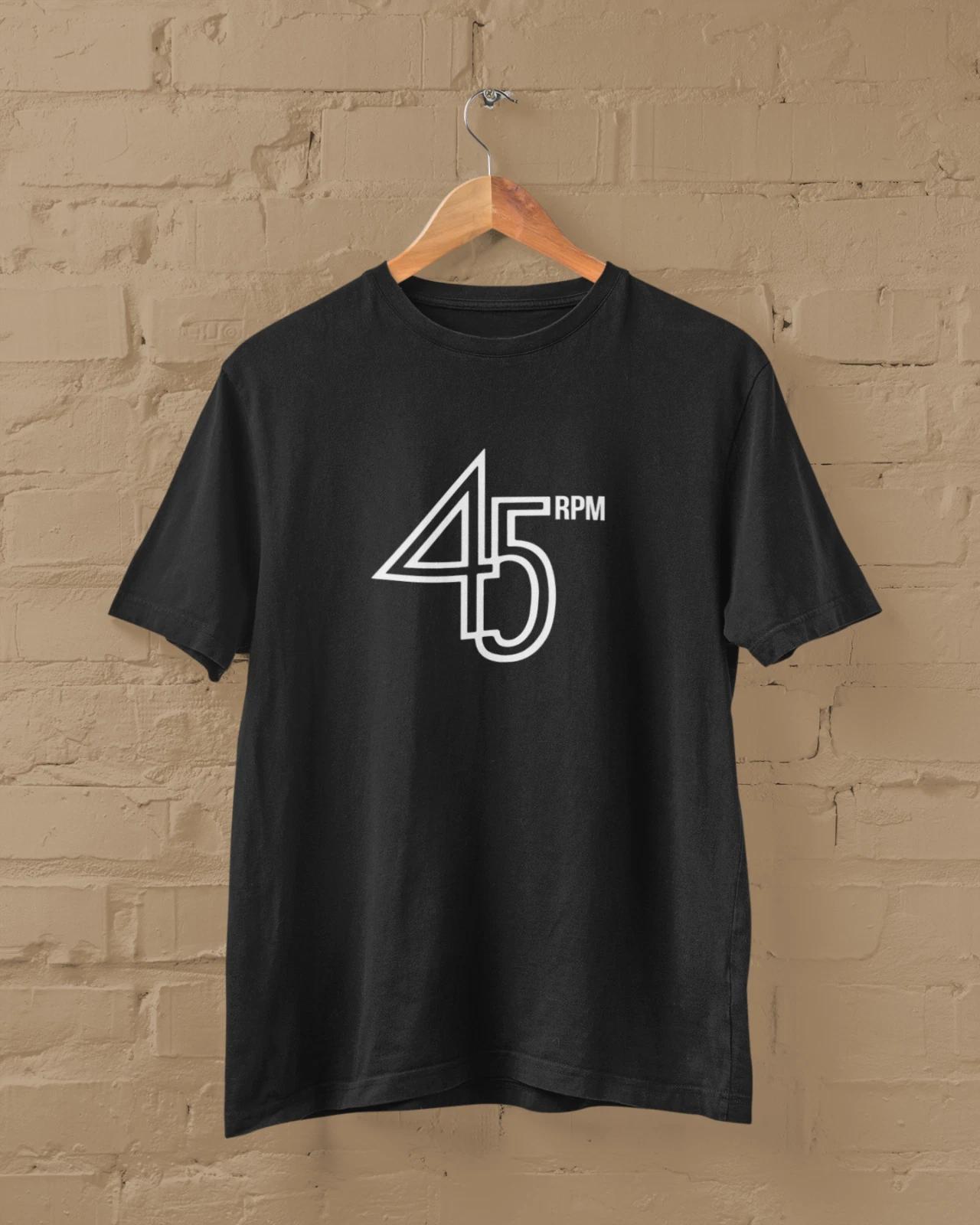 45 rpm T-Shirt (Rave Party DJ disco record collecting vinyl lp single turntable) M