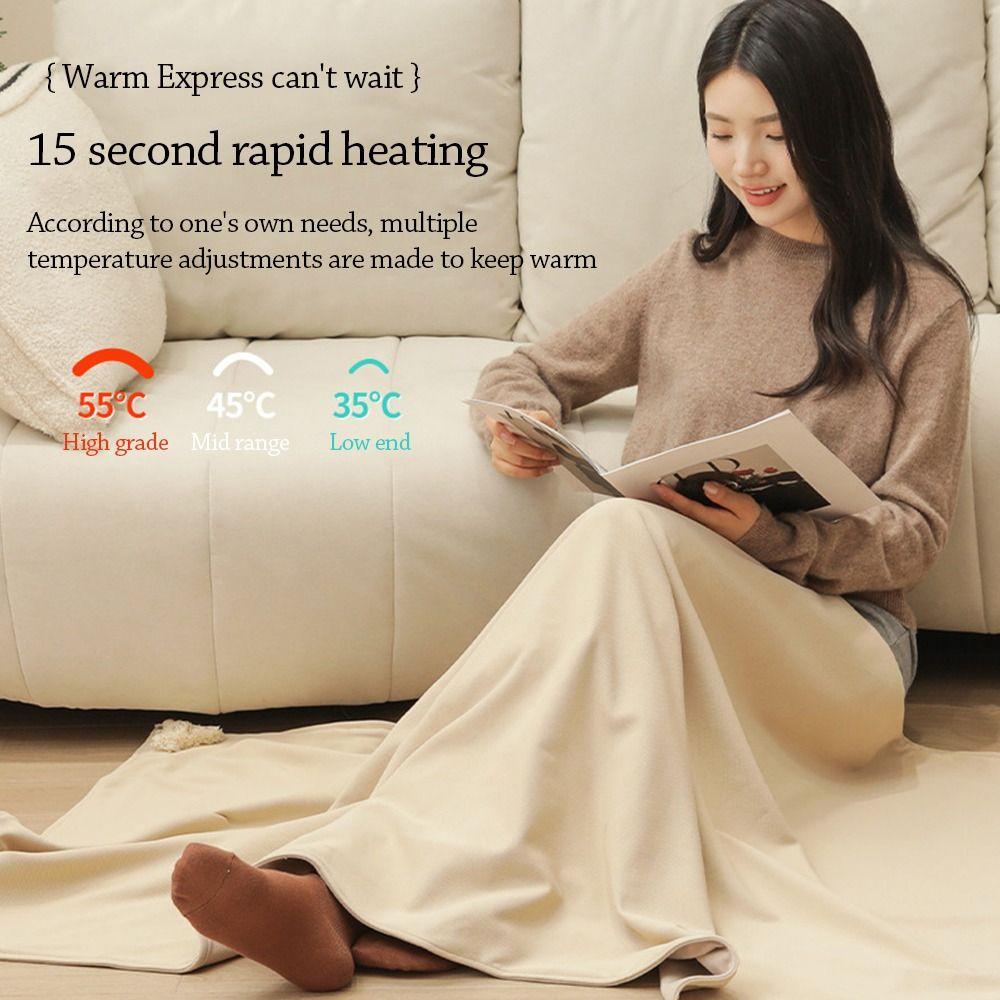 

Warm Clothing Warm Shawl Wearable Electric Wrap Office Heating Lap Blanket for Winter абрикосовий