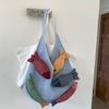 Design Sense Bag Women's Knitted Wool Knitted Splicing Vacation Leisure Portable Shoulder Tote Large Bag