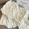 Sweet Lace Edge Ice Silk Polka Dot Pajamas Women'S Spring And Autumn Long Sleeves Explosive Bow Summer Loungewear Set