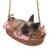 Garden Dog Statue Outdoor Resin Swing Ornament Hanging Decoration Home Bulldog Animal Gift Gray